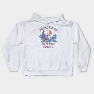 Promoted To Big sister 2024 Cute Tucan Siblings Girls Kids Hoodie